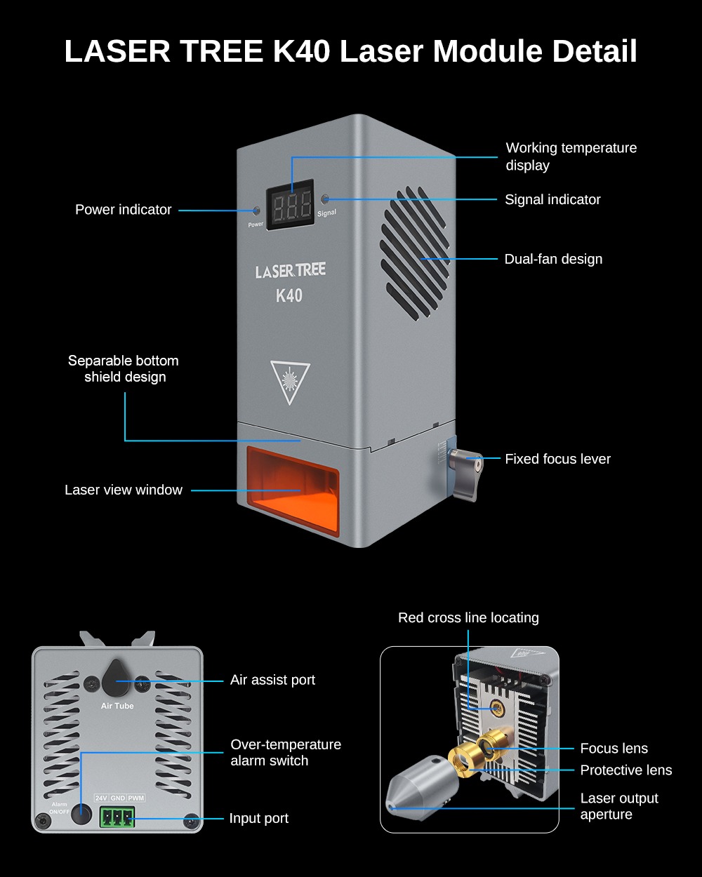 Modulo laser blu K40 44W ad al - Diode Laser Module recensione e prezzo